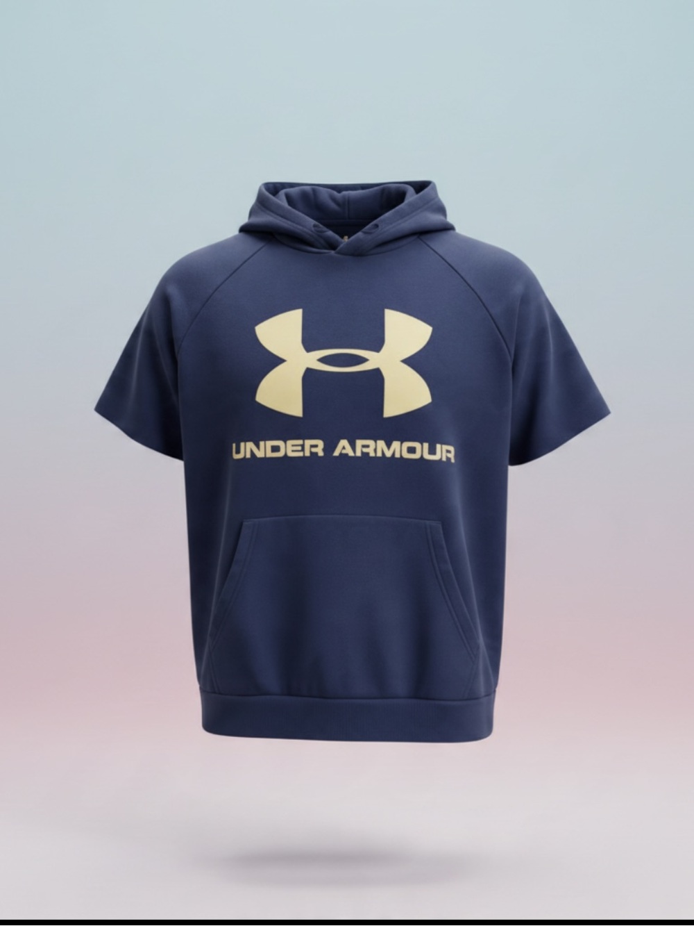 LG Blue Short-Sleeve Hoodie with White Logo-Men’s